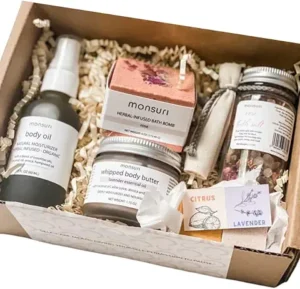 Luxurious spa gift set with natural skincare products