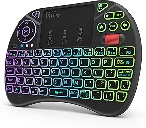 Mini wireless keyboard with RGB backlit keys