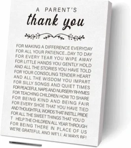 A heartfelt thank-you plaque for teacher.