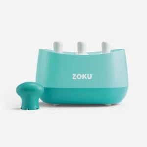 ZOKU quick pop maker with teal body and white sticks.