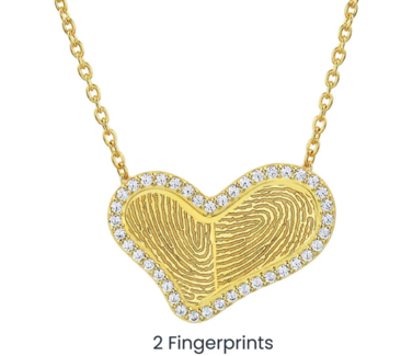 Gold-plated necklace featuring a unique thumbprint design from Love Talla, elegantly crafted for a personalized touch.