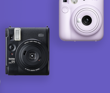 Image showcasing a beautiful Instax camera by Fujifilm, capturing the essence of instant photography with its sleek design and vibrant color.