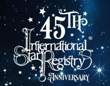 Image showcasing a 45th Anniversary Star Registry, highlighting a unique gift idea