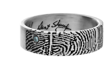 a personalized ring engraved with fingerprints with perfection