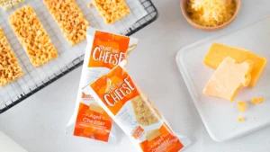 Just The Cheese aged cheddar snack bars with cheese pieces.Just The Cheese aged cheddar snack bars with cheese pieces.