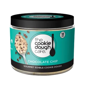 A jar of The Cookie Dough Café chocolate chip edible cookie dough.