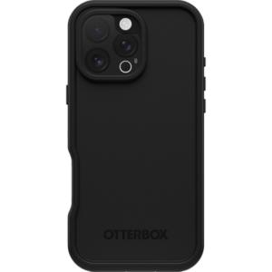 Black phone case with camera cutout for iPhone.